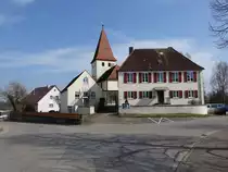 Lehmingen, Ev. St. Martin Kirche und Pfarrhaus, Kirche erbaut im 15. Jahrhundert (18.03.2015)