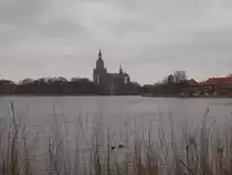 Blick �ber den Frankenteich zur Stralsunder Marienkirche am 15.M�rz 2015.