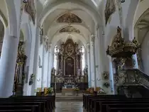 Hahnbach, Alt�re und Kanzel in der Pfarrkirche St. Jakob (05.04.2015)