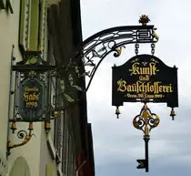Emmendingen, Handwerkerschild  Kunst-und Bauschlosserei , Okt.2014