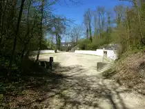 Augst, Blick auf das Amphitheater der R�merstadt Augusta Raurica, hier sahen bis zu 13.000 Zuschauer u.a. Gladiatorenk�mpfe und andere Veranstaltungen, April 2015