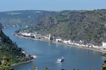 Rhein bei St. Goarshausen, aufgenommen von der Loreley - 17.09.2014