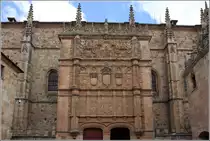 Salamanca. Die Fassade der 1250 gegr�ndeten Universit�t. Die Universit�t hat mehr als 40.000 Studenten. 05.05.2015