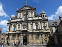 Antwerpen, St. Karl Borromus Kirche am Hendrik Conscience Platz, ehem. barocke Jesuitenkirche, erbaut von 1615 bis 1621 (28.04.2015) 
