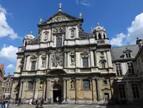 Antwerpen, St. Karl Borrom�us Kirche am Hendrik Conscience Platz, ehem. barocke Jesuitenkirche, erbaut von 1615 bis 1621 (28.04.2015) 