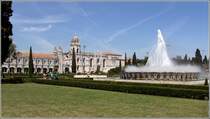 Lissabon. Aus dem Praca do Imperio bietet sich ein schner Blick auf das Mosteiro dos Jernimos (Hieronymuskloster). 10.05.2015
