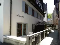 Basel, die Papierm�hle mit dem m�chtigen Wasserrad, seit 1980 Museum f�r Papier, Schrift und Druck, Mai 2015