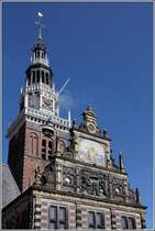 Alkmaar. Der Turm des Waaggebouw aus dem 16. Jahrhundert. Heute ist hier Hollands Kaasmuseum untergebracht. 10.06.201510.06.2015