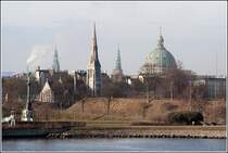 Die Silhouette von Kopenhagen am 30.03.2006.