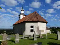 Kirche in Lugn�s bei Mariestad, erbaut ab 1100 am Lugn�sberget, Wandmalereien von 1400 (16.06.2015)