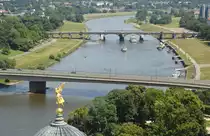 Aussicht von der Frauenkirche in Dresden. Aufnahmedatum: 8. Juni 2014.