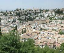 Aussicht von Alhambra, Granada. Aufnahmedatum: 17. Juli 2014.
