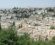 Aussicht von Alhambra, Granada. Aufnahmedatum: 17. Juli 2014.