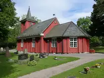 H�verud, Holzkirche in Skallerud, erbaut von 1676 bis 1679 (19.06.2015)