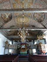 Innenraum der Kirche von Onsala, Kanzel aus dem 17. Jahrhundert (20.06.2015)