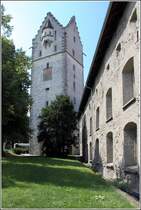 Ravensburg. Der 35 m hohe Frauenturm steht nicht weit entfernt vom Grnen Turm. 11.07.2015