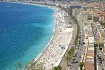 Nizza vom Mont Boron aus gesehen. Aufnahmedatum: 21. Juli 2015.