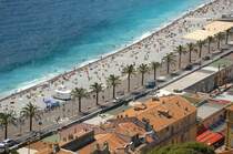 Quai des tats-Unis in Nizza von Colline du Chteau aus gesehen. Aufnahmedatum: 25. Juli 2015.