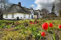 Alte Fischerh�user in Leck. Aufnahmedatum: 4. April 2012.