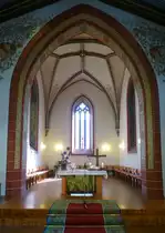 Sexau, der Chorraum in der Dorfkirche, aug.2015