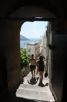 Altstadt von Positano. Aufnahmedatum: 2. August 2011.