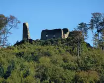Ruine Schneeburg, auf 516m H�he am Sch�nberg bei Freiburg, Ansicht von S�den aus Richtung Ebringen, Okt.2014