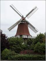 Harpstedt. Die Windmhle ist ein dreistckiger Galeriehollnder und wurde 1871 errichtet. 27.08.2015
