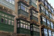 Huser in der Altstadt von Valletta - Malta. Aufnahme: Oktober 2006.