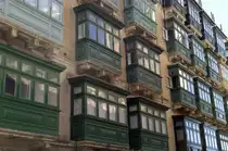 H�user in der Altstadt von Valletta - Malta. Aufnahme: Oktober 2006.