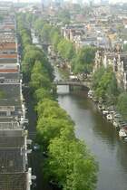 Prinsengracht - Aussicht von der Westerkerk in Amsterdam. Aufnahme: August 2005.