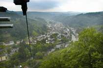 Blick von der Schwebebahn in Vianden. Aufnahme: August 2007.