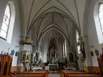 Buchenstein, Innenraum der Pfarrkirche San Giacomo Maggiore (24.09.2015)