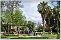 Eingang zur Kirche, die aus Gr�nden der Restauration k�nstlich �berdacht wurde. Hier steht der Sarg des heiligen Sankt Nikolaus (Fest 6. Dezember), Nikolaus wirkte in der ersten H�lfte des 4. Jahrhunderts als Bischof von Myra in der kleinasiatischen Region Lykien, damals Teil des R�mischen, sp�ter des Byzantinischen Reichs. April 2011.