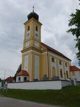 Eching, Pfarrkirche St. Johann Baptist, erbaut von 1710 bis 1711 durch Wolfgang Echam und Wolf Egkhard (23.05.2015)