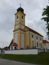 Eching, Pfarrkirche St. Johann Baptist, erbaut von 1710 bis 1711 durch Wolfgang Echam und Wolf Egkhard (23.05.2015)