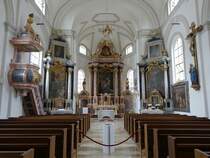 Eching, barocker Innenrau der Pfarrkirche St. Johann Baptist (23.05.2015)