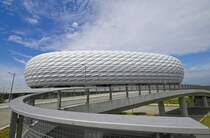 Allianz Arena in Mnchen. Aufnahme: August 2008.