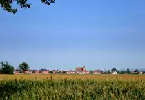 Blotzheim, Blick auf den Ort im s�dlichen Elsa�, Aug.2015