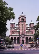 Kirche des Hl. Markus in Belgrad. Aufnahme: Juli 1984 (digitalisiertes Negativfoto).
