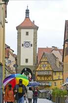 Plnlein with Kobolzeller Steige and Spitalgasse in Rothenburg ob der Tauber. Aufnahme: August 2008.