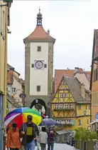 Pl�nlein with Kobolzeller Steige and Spitalgasse in Rothenburg ob der Tauber. Aufnahme: August 2008.