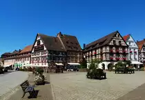 Gengenbach, sch�nes Fachwerk am Marktplatz, Aug.2015