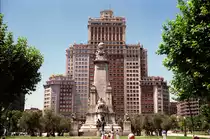 Plaza de Espa�a in Madrid. Aufnahme: Juli 1986 (digitalisiertes Negativfoto).