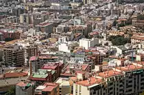 M�laga vom Gibralfaro aus gesehen. Aufnahme: Juli 2014.