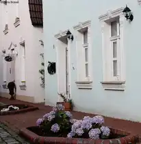 Gemeinde Schermbeck - bunte H�user, gem�tliche kleine Stra�en in der Ortsmitte von Schermbeck.