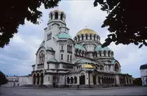 Die Alexander-Newski-Kathedrale ist die zentrale orthodoxe Kirche Sofias. Aufnahme: Juni 1992 (Bild vom Dia).