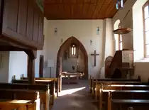 D�rrenbach, Blick in den Innenraum der Wehrkirche St.Martin, Sept.2015