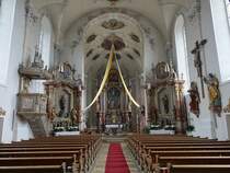 Hengersberg, Kath. Pfarrkirche St. Michael auf dem Rohrberg, sptgotischer Saalbau mit eingezogenem Chor und Westturm, neubarocke Ausstattung von 1906 (25.05.2015)