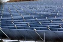 Solaranlage in Vojens (Woyens) in Snderjylland/Nordschleswig. Aufnahme: Mrz 2013.
