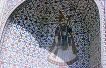 Detail im Stadtpalast von Jai Singh II in Jaipur. Aufnahme: November 1988 (Bild vom Dia).